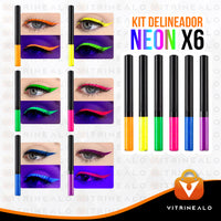 KIT DE DELINEADORES LÍQUIDOS FLUORESCENTES, ESCARCHADOS Y MATE