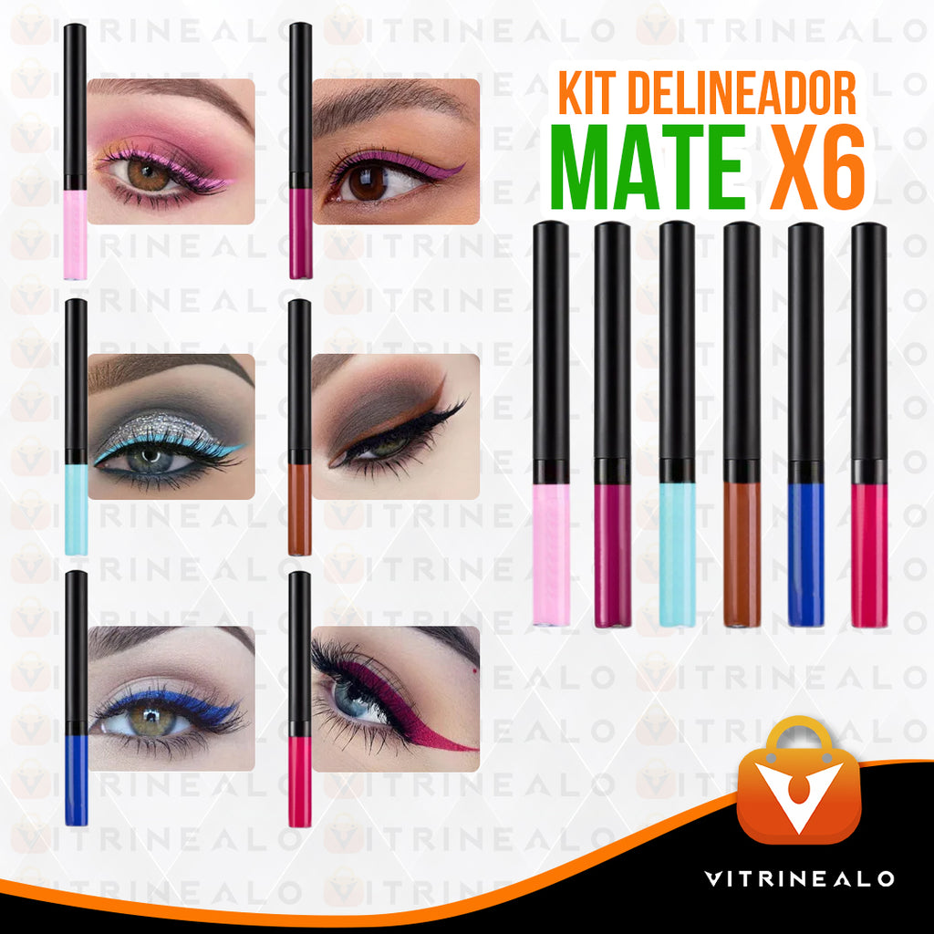 KIT DE DELINEADORES LÍQUIDOS FLUORESCENTES, ESCARCHADOS Y MATE